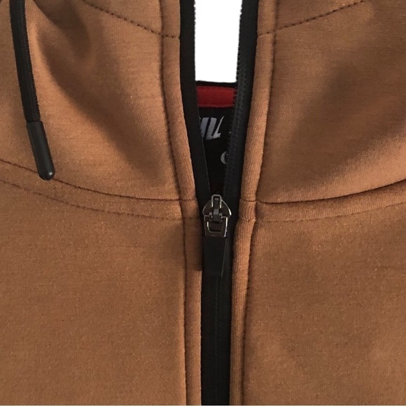 Full Send Mens Hoodie Tan Hydrophobic Streetwear Size Medium Full Zip - Picture 4 of 14
